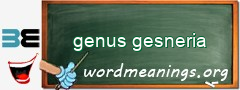 WordMeaning blackboard for genus gesneria